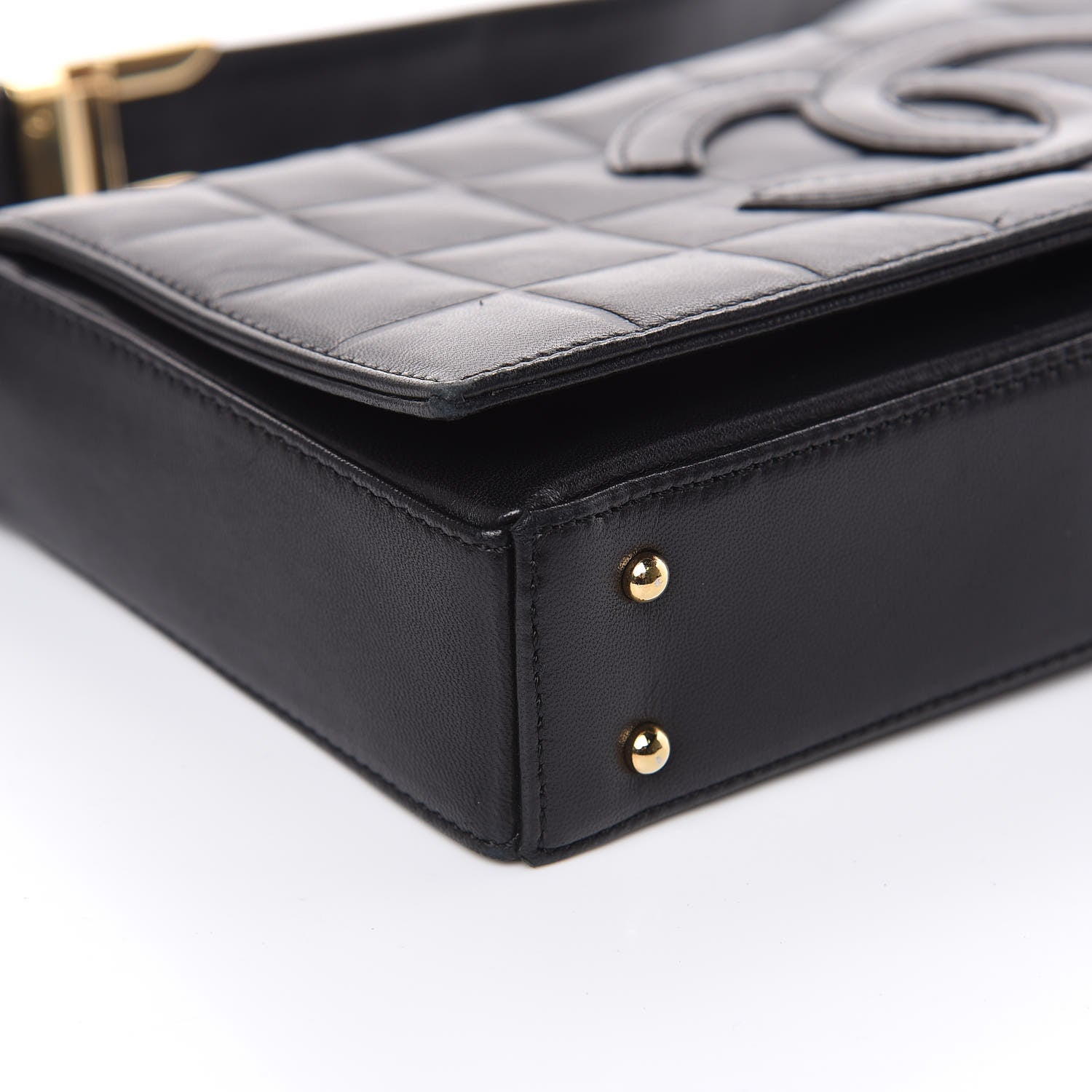 Chanel Lambskin Quilted CC Chocolate Bar Flap Black 8 of 13