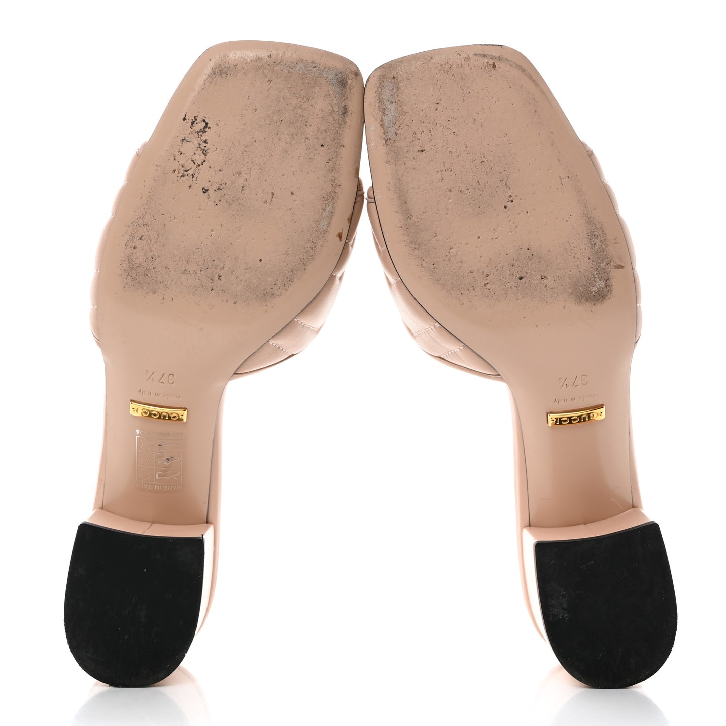 Nappa Matelasse GG Marmont 55mm Slide Sandals 37.5 Skin Rose