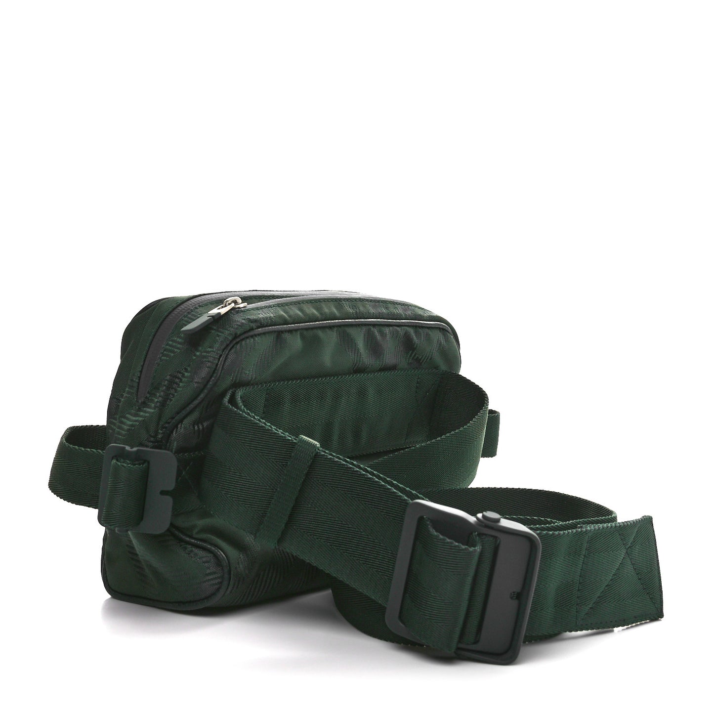 Nylon Jacquard Check Belt Bag Vine