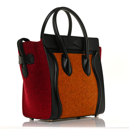 Celine Felt Smooth Calfskin Micro Tri-Color Luggage Orange 2 of 7