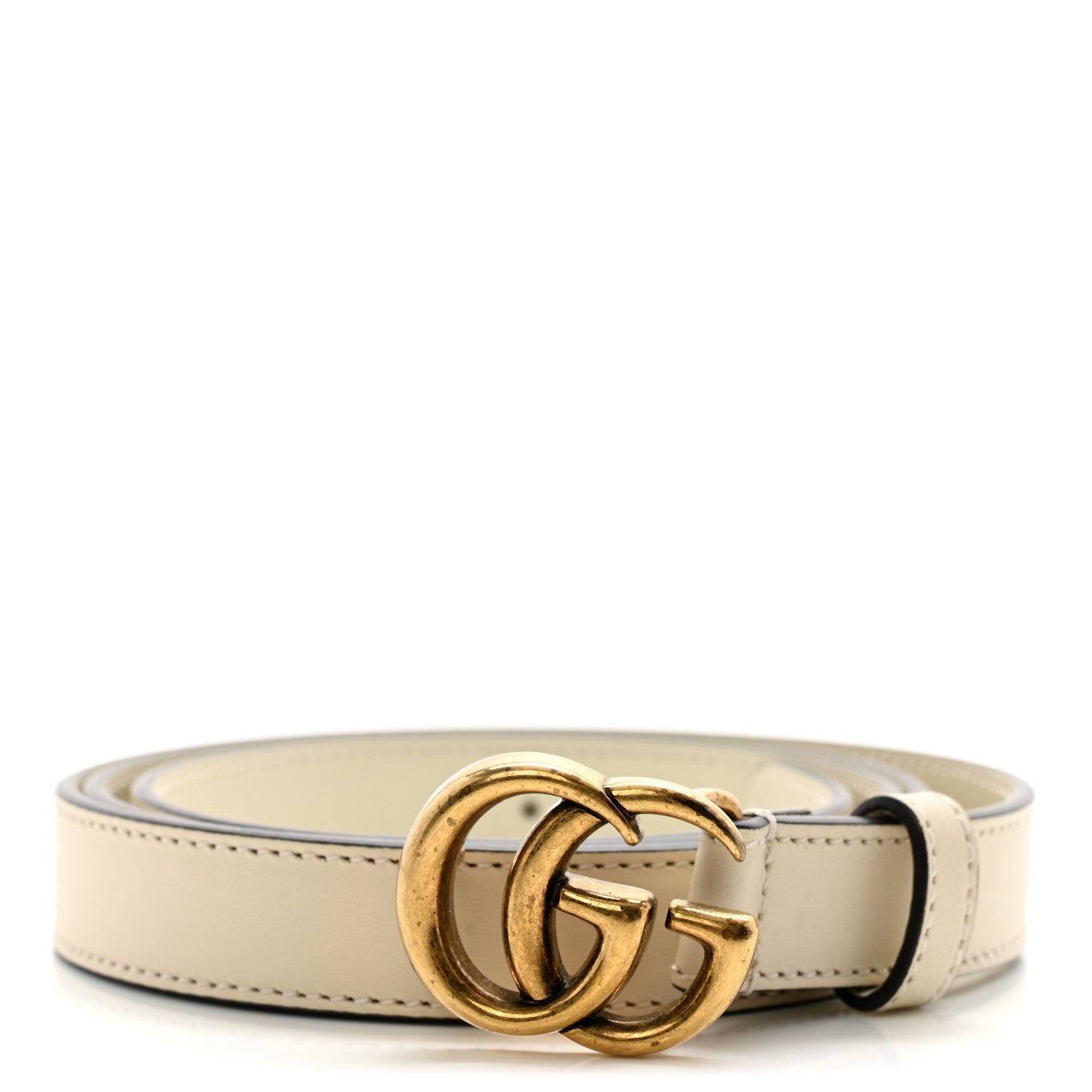 Gucci Calfskin Double G 20mm Belt 100 40 Mystic White 1 of 7