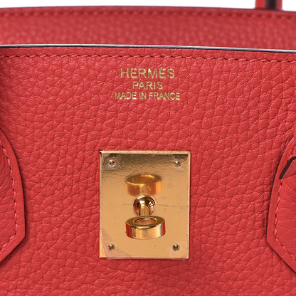 Hermes Taurillon Clemence Birkin 35 Rouge Pivoine 24 of 37