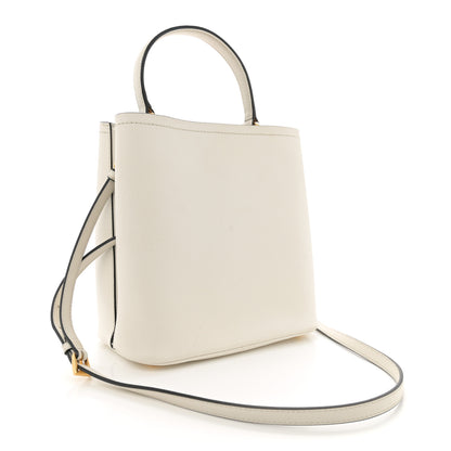Prada Saffiano Cuir Medium Panier Bucket Bag  Bianco Black 3 of 10