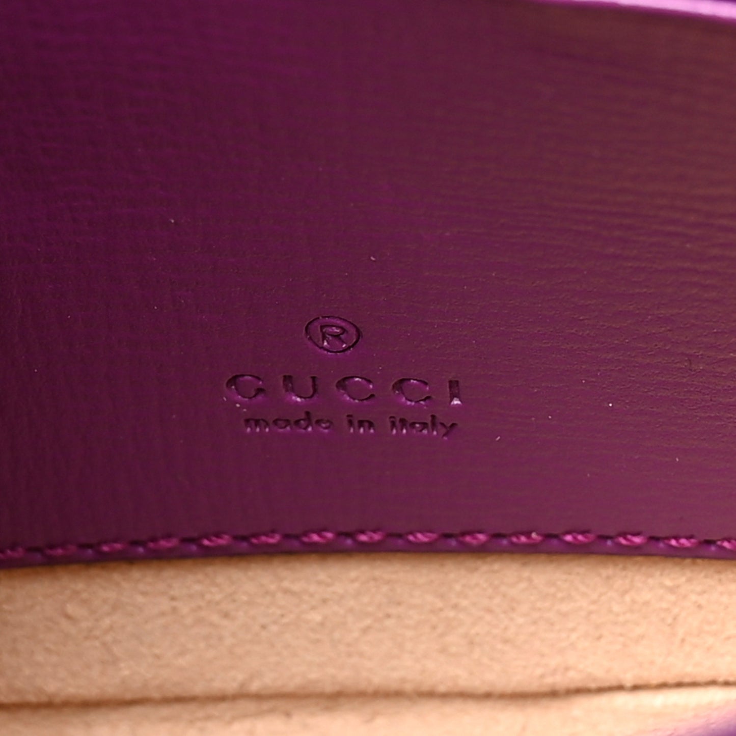 Azalea Calfskin Web Monochrome Horsebit 1955 Wallet On Strap Purple