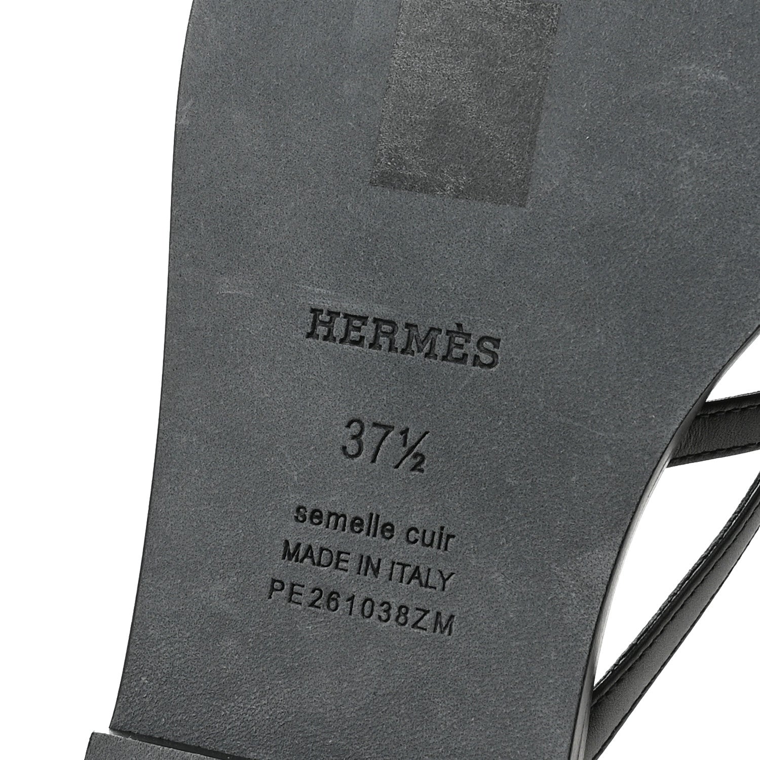 Hermes Calfskin Miss Sandals 37.5 Black 7 of 8
