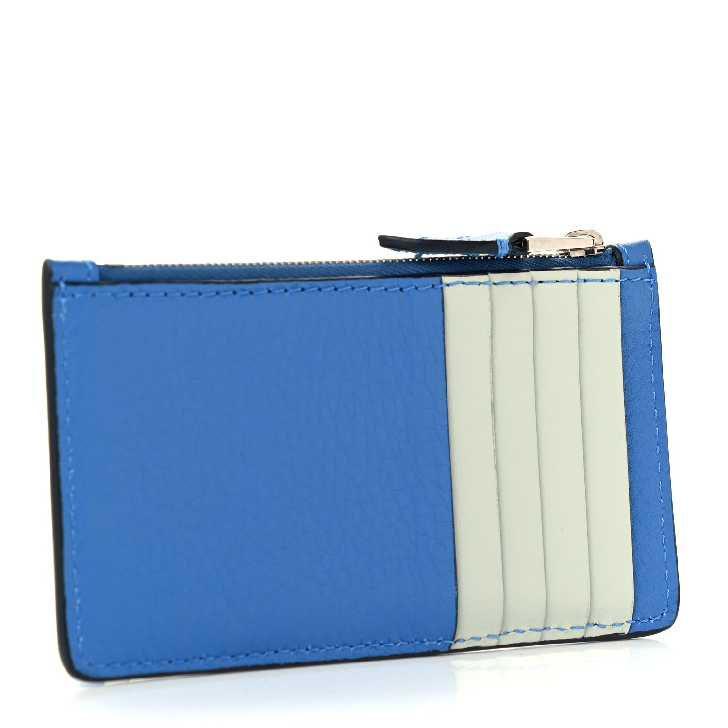 Burberry Calfskin Somerset Coin Case Card Holder Blue Grey 3 of 8