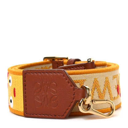 Loewe X HOWLS MOVING CASTLE Calfskin Calcifer Jacquard Anagram Strap Yellow Orange 1 of 3