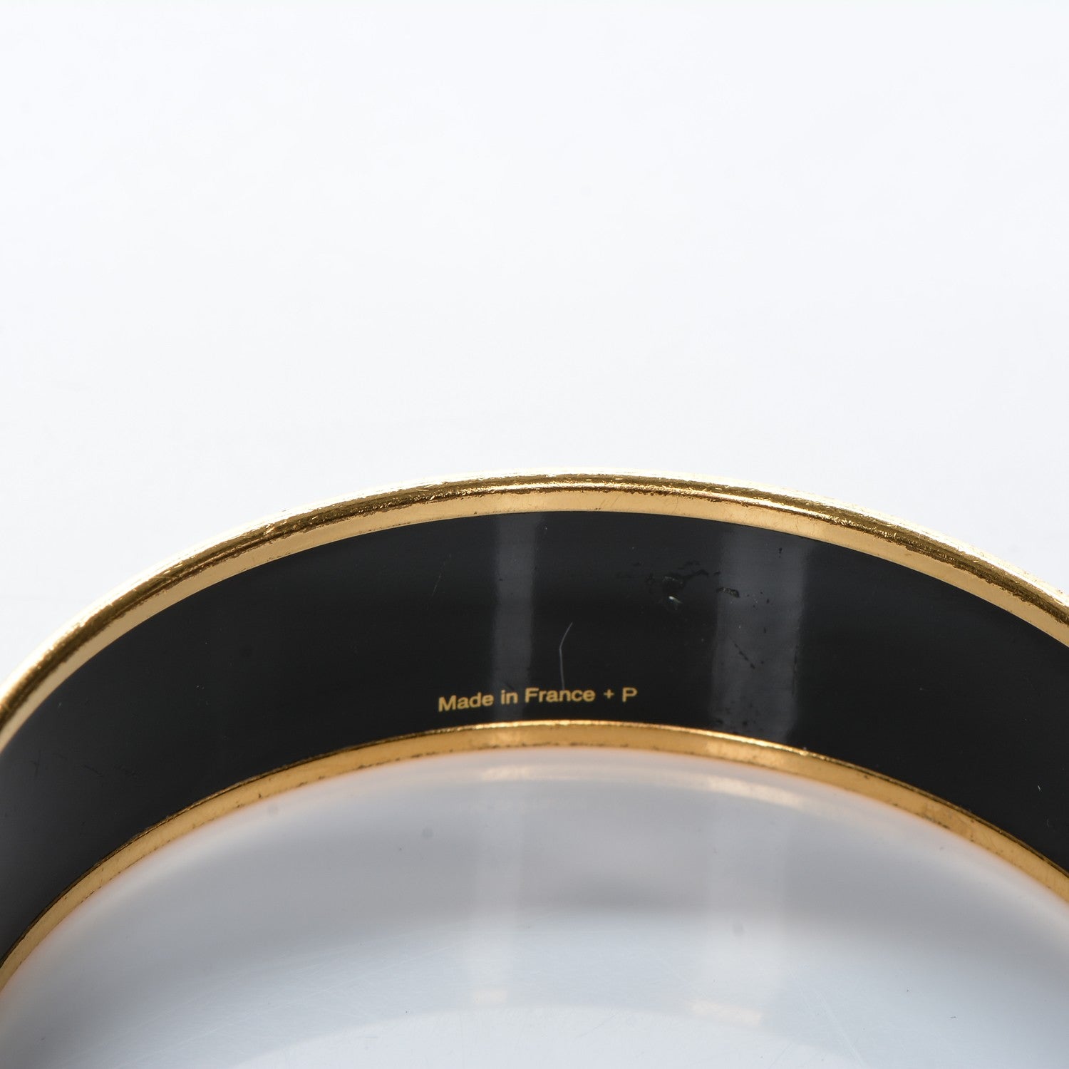 Hermes Enamel Printed Wide Balcons du Guadalquivir Bracelet 65 Gold 5 of 5