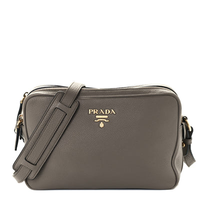 Prada Vitello Phenix Medium Double Zip Shoulder Bag Argilla 1 of 11