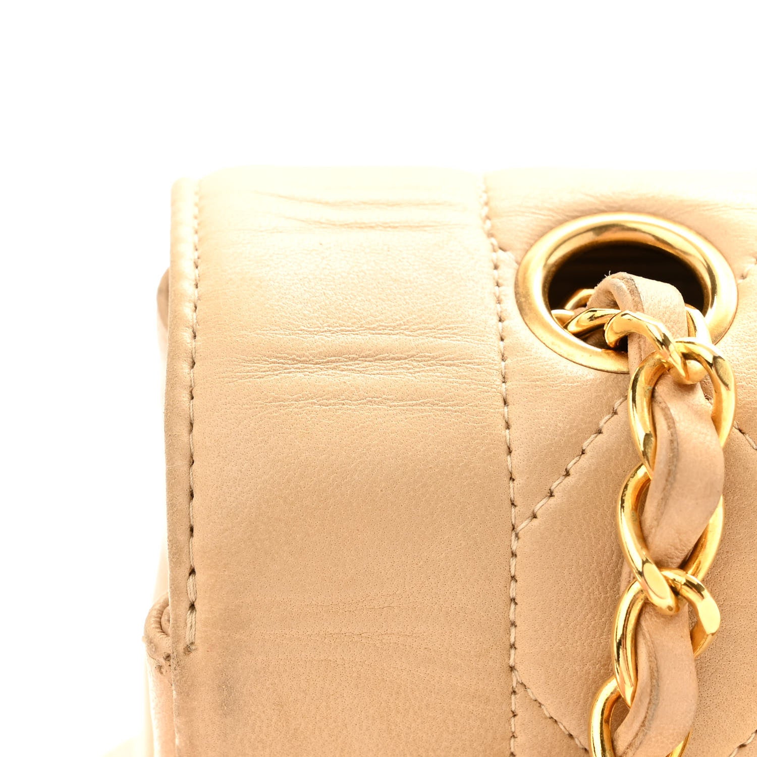 Chanel Lambskin Quilted Medium Single Flap Beige 12 of 12