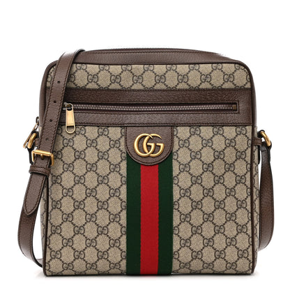 Gucci GG Supreme Monogram Web Medium Ophidia Messenger Bag Brown 1 of 9