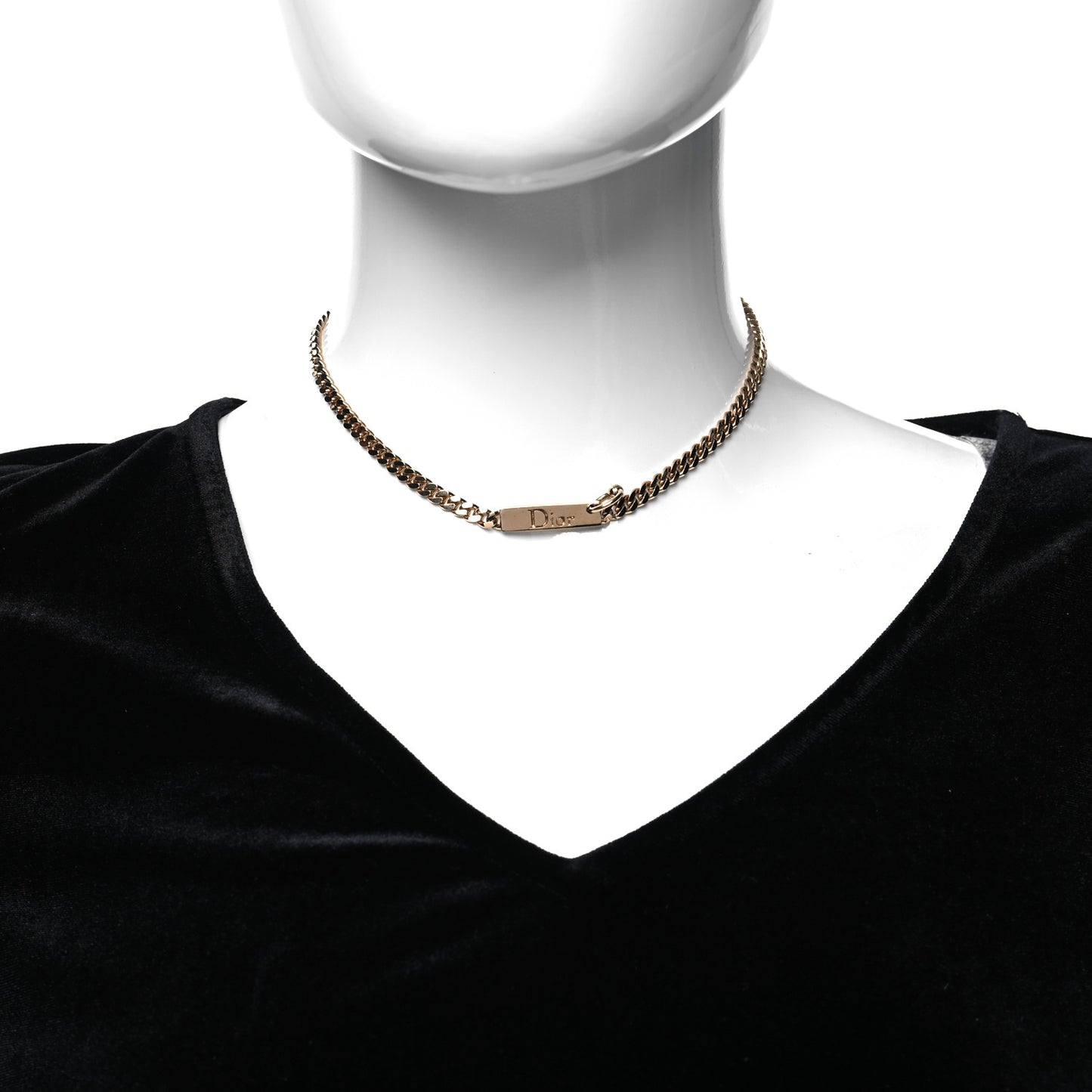 Logo Tag Necklace Gold