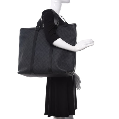 Gucci GG Supreme Monogram Tote Black Grey 2 of 14