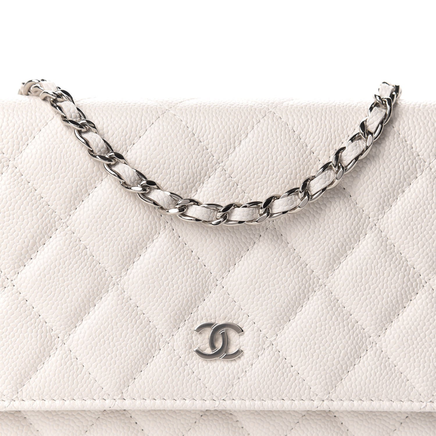 Chanel Caviar Quilted Wallet On Chain WOC White 11 of 12
