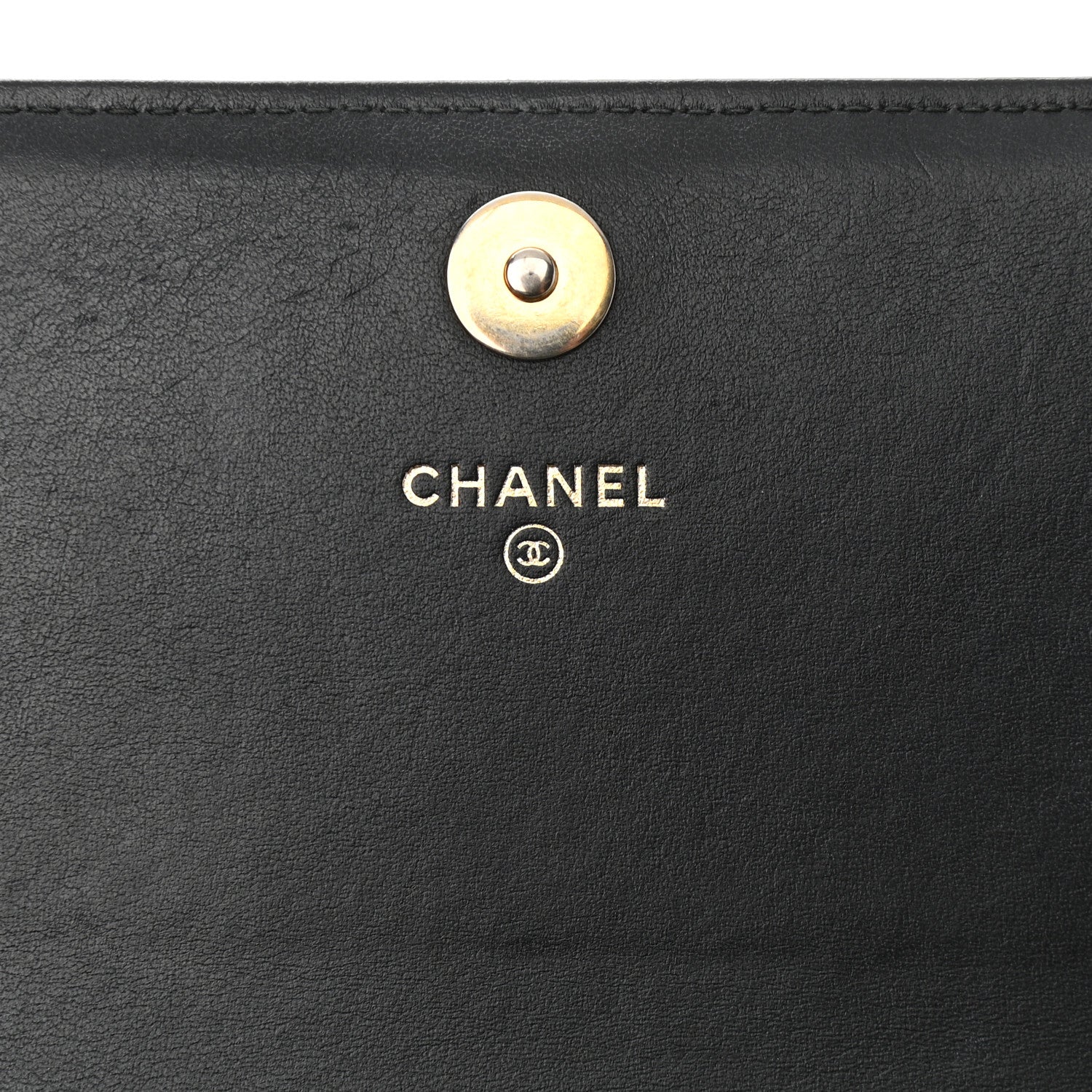 Chanel Letter Calfskin Embossed Quilted Square Wallet On Chain WOC Black 11 of 27