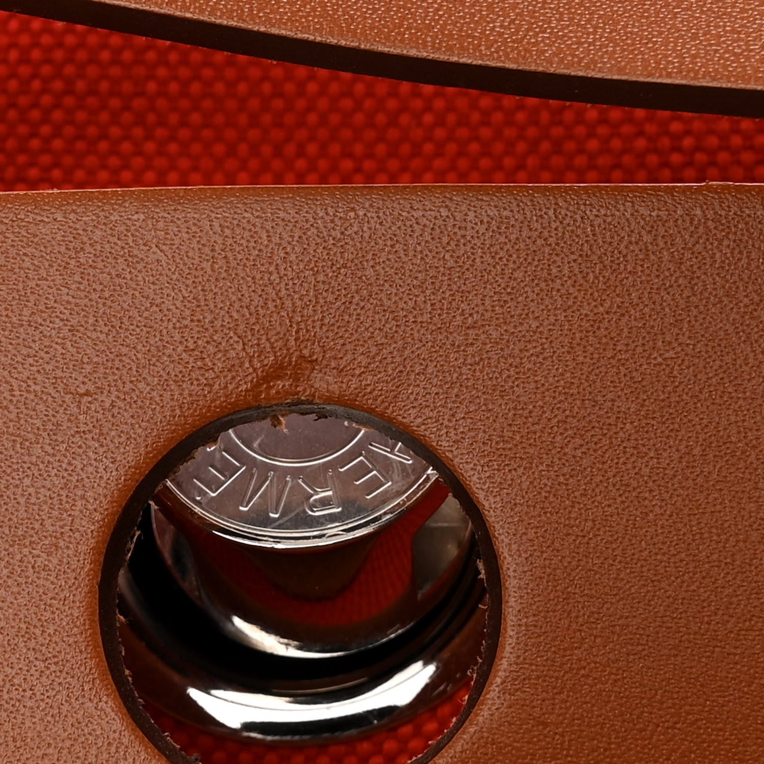 Hermes Vache Hunter Toile Herbag Zip Retourne 31 PM Capucine Fauve 12 of 12