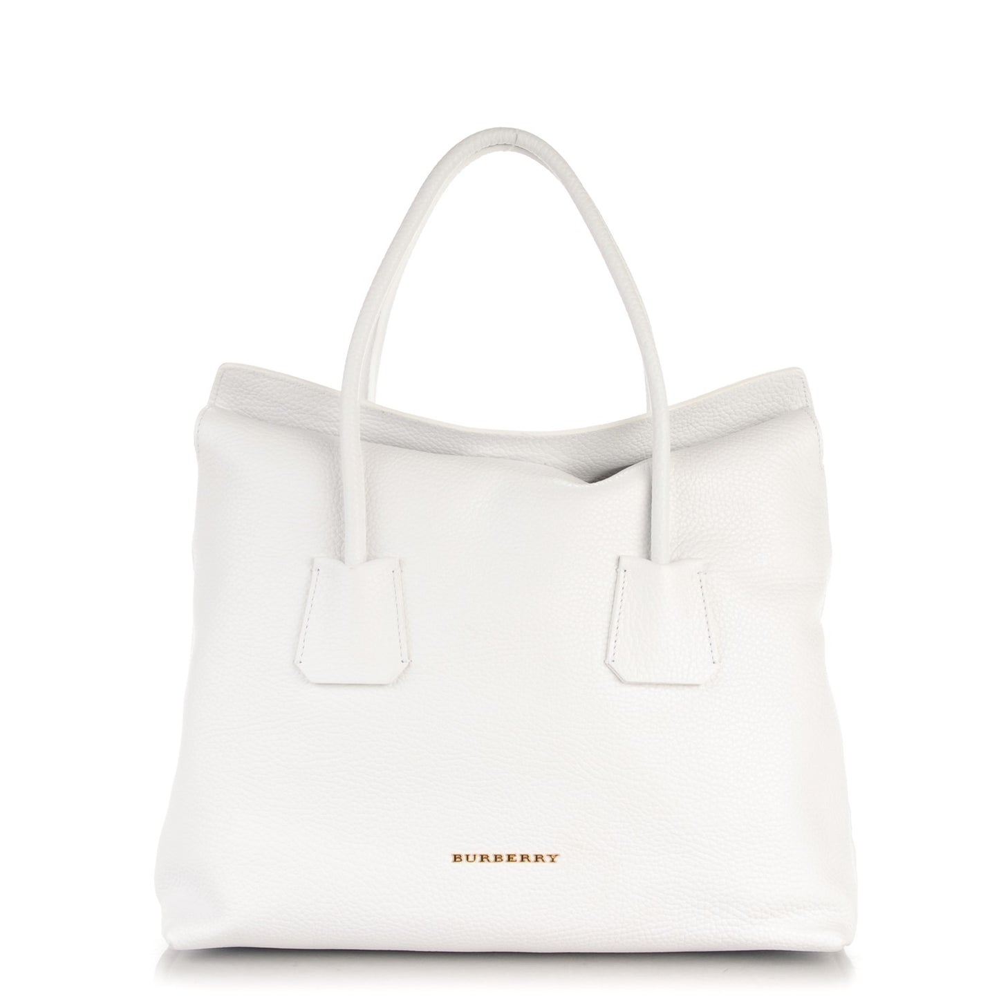 London Grainy Calfskin Medium Baynard Tote White