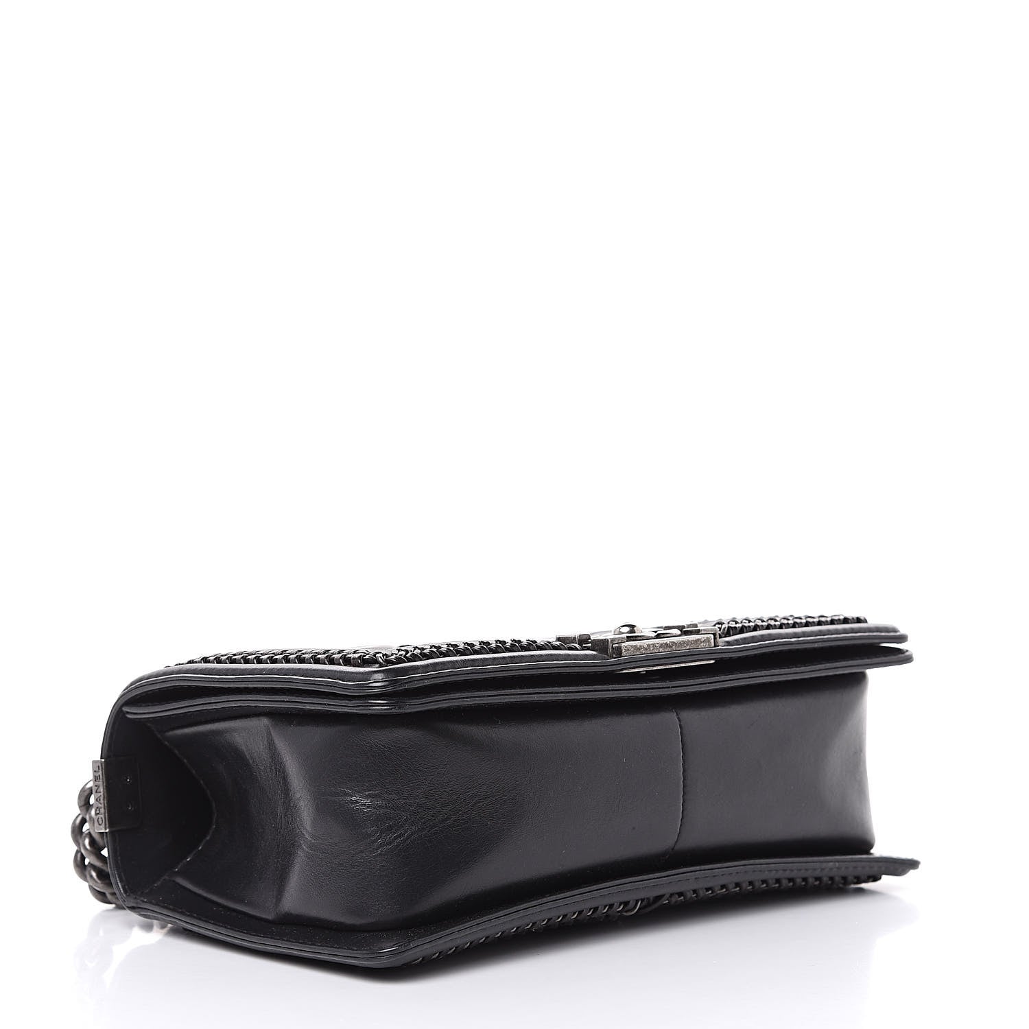 Chanel Calfskin Quilted Medium Boy Top Handle Flap Black 4 of 12