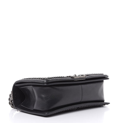 Chanel Calfskin Quilted Medium Boy Top Handle Flap Black 4 of 12