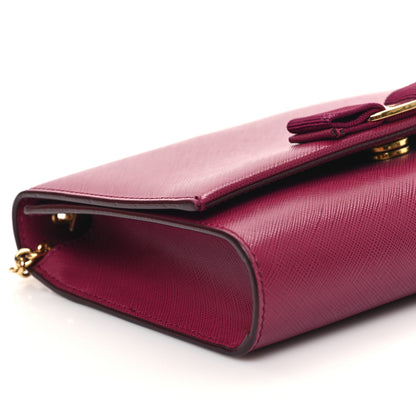 Salvatore Ferragamo Hammered Calfskin Mini Miss Vara Bow Chain Bag Sangria 8 of 11