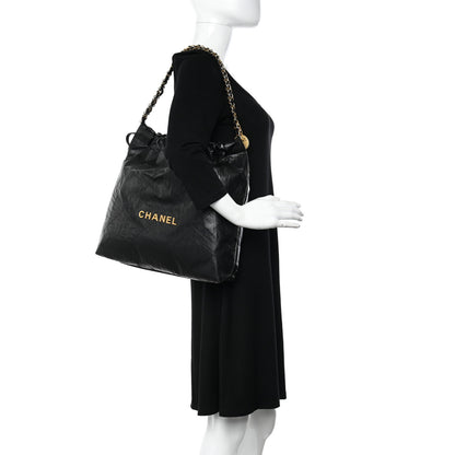 Chanel Crumpled Calfskin Quilted Chanel 22 Black 2 of 14