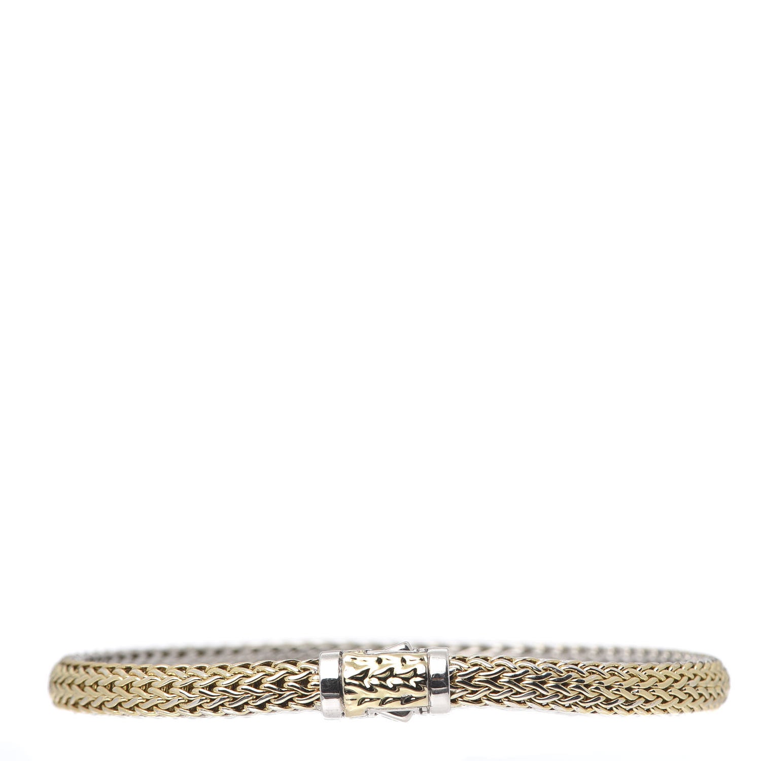 John Hardy Sterling Silver 18K Yellow Gold 5mm Classic Chain Reversible Bracelet 1 of 5