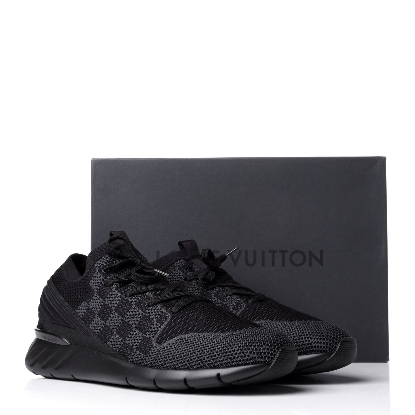 Knit Damier Fastlane Sneakers 10.5 Graphite