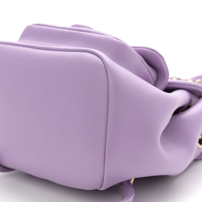 Chanel Lambskin Quilted Small Duma Drawstring Backpack Light Purple 10 of 10