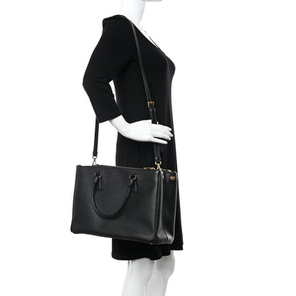 Prada Saffiano Medium Galleria Double Zip Tote Black 2 of 10