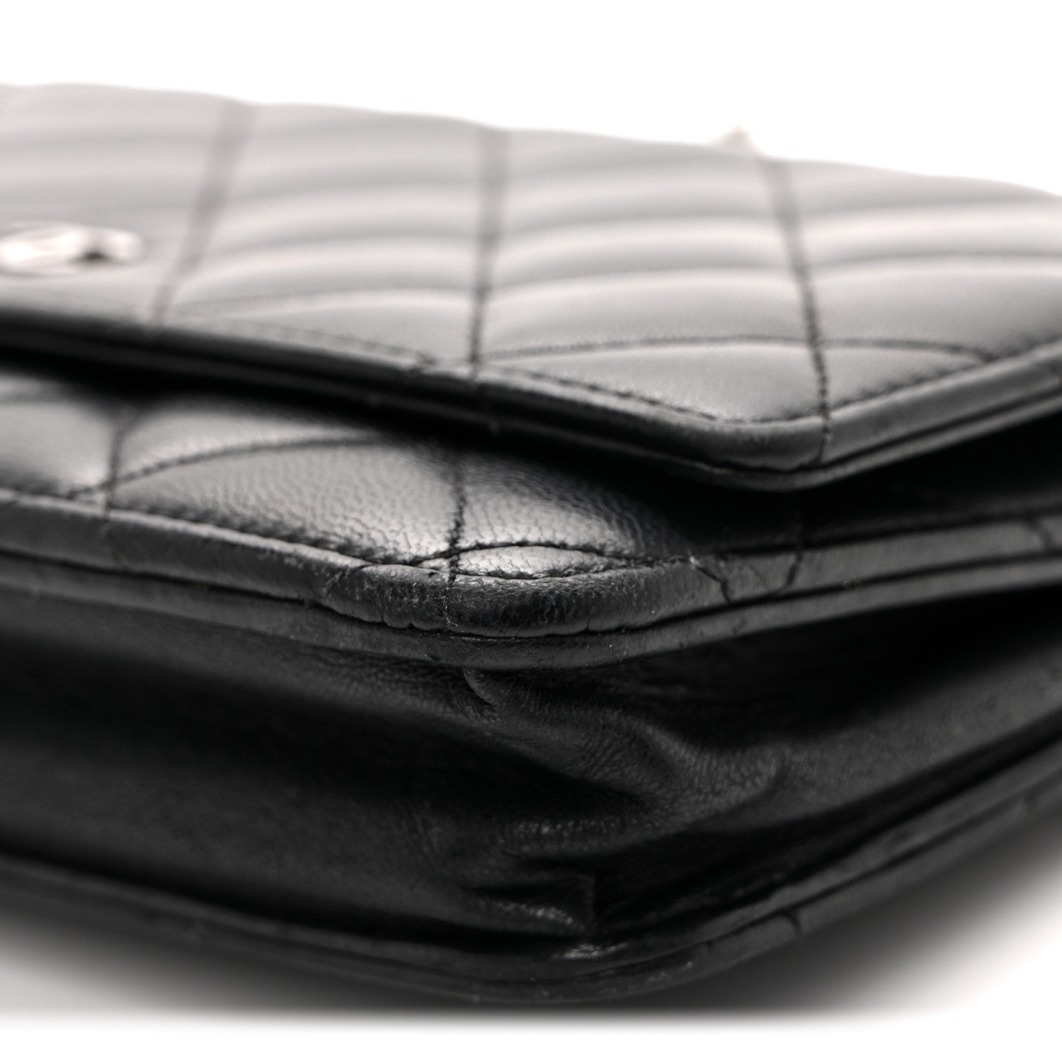 Chanel Lambskin Quilted Wallet On Chain WOC Black 11 of 12