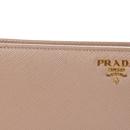 Prada Saffiano Metal Double Snap Travel Wallet Cammeo 7 of 16