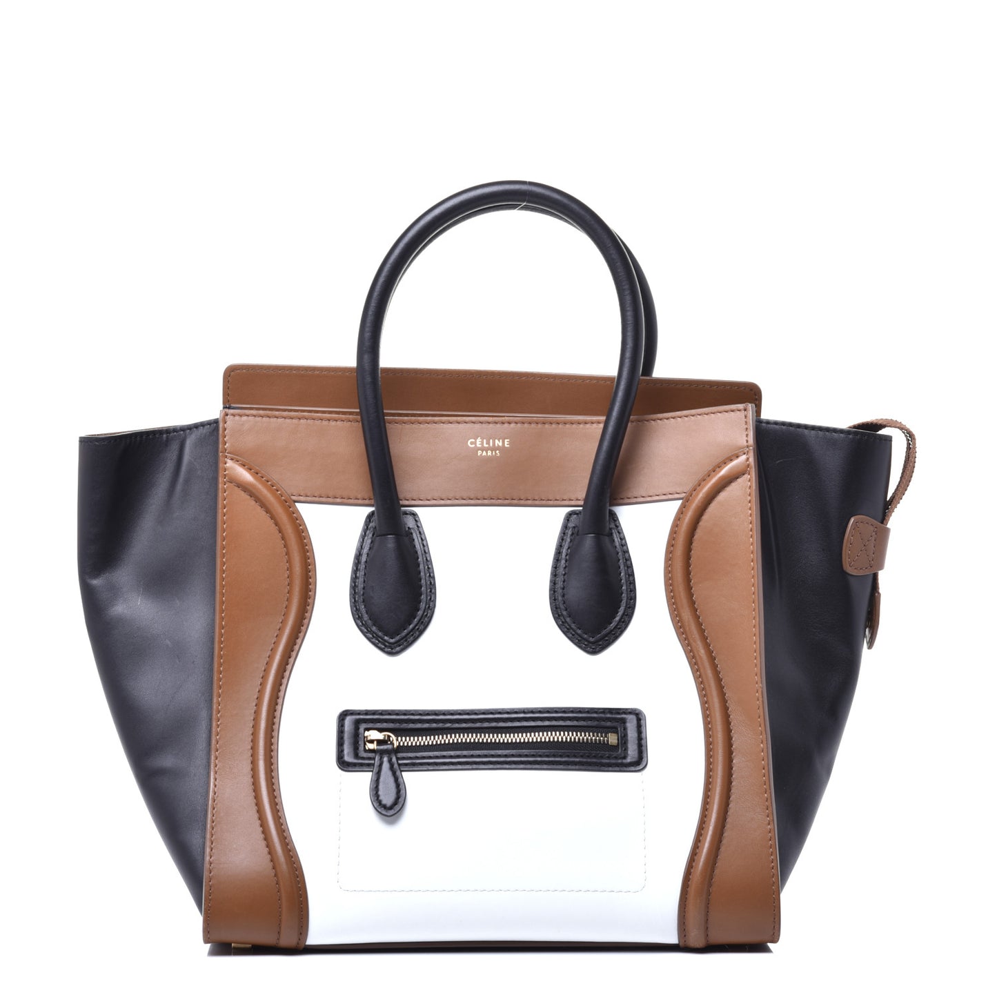 Smooth Calfskin Mini Tri-Color Luggage White