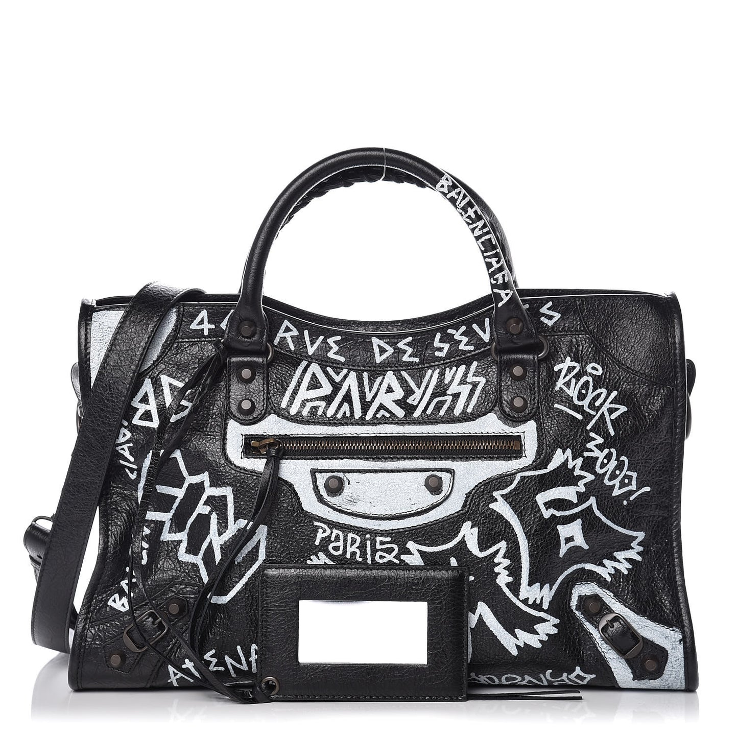 Agneau Arena Graffiti All Over Classic Hardware City Black White