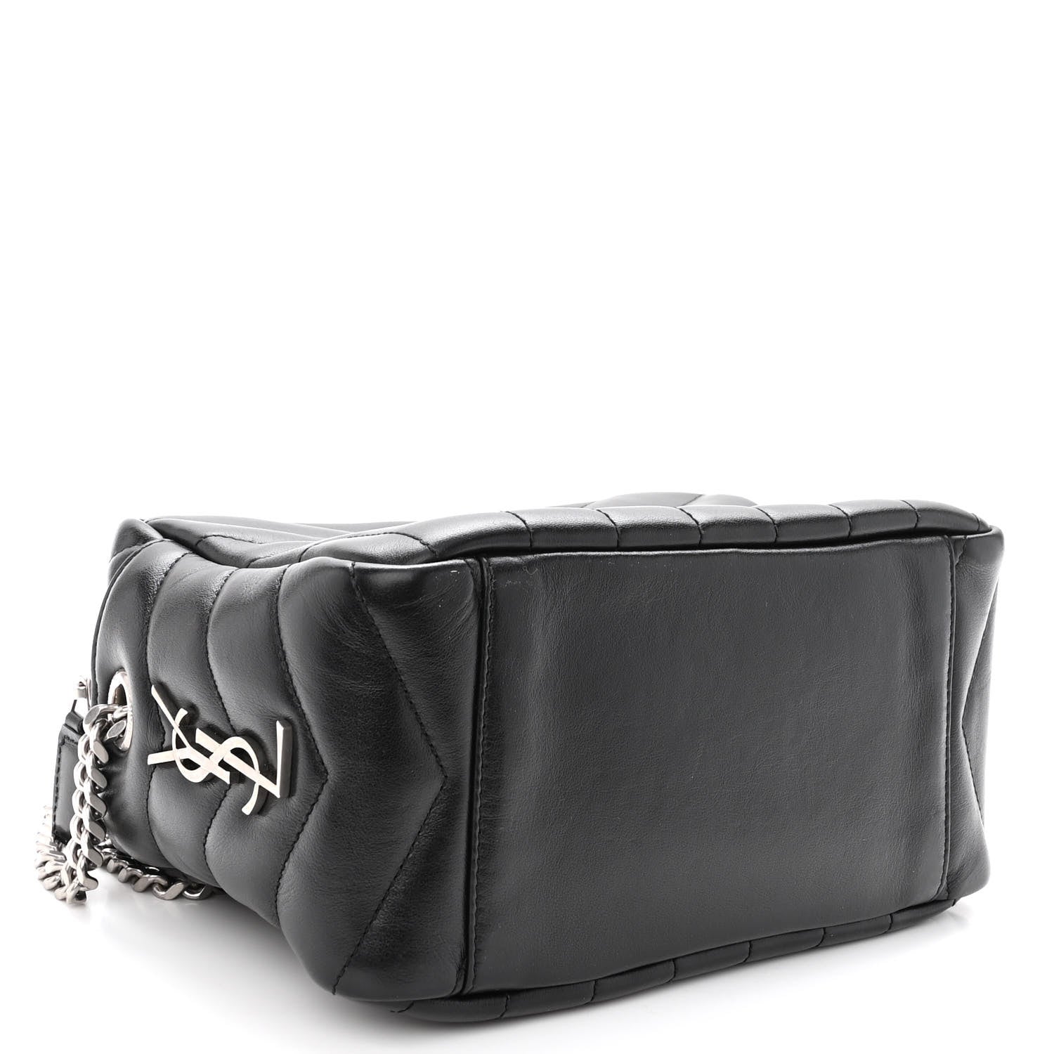 Saint Laurent Calfskin Y Quilted Monogram Small Loulou Bowling Bag Black 4 of 9