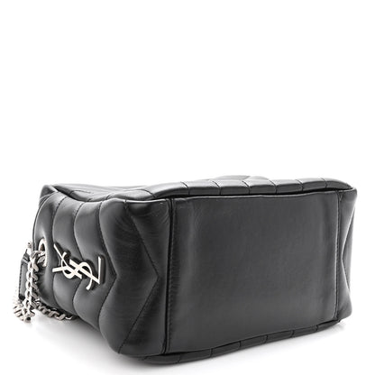 Saint Laurent Calfskin Y Quilted Monogram Small Loulou Bowling Bag Black 4 of 9