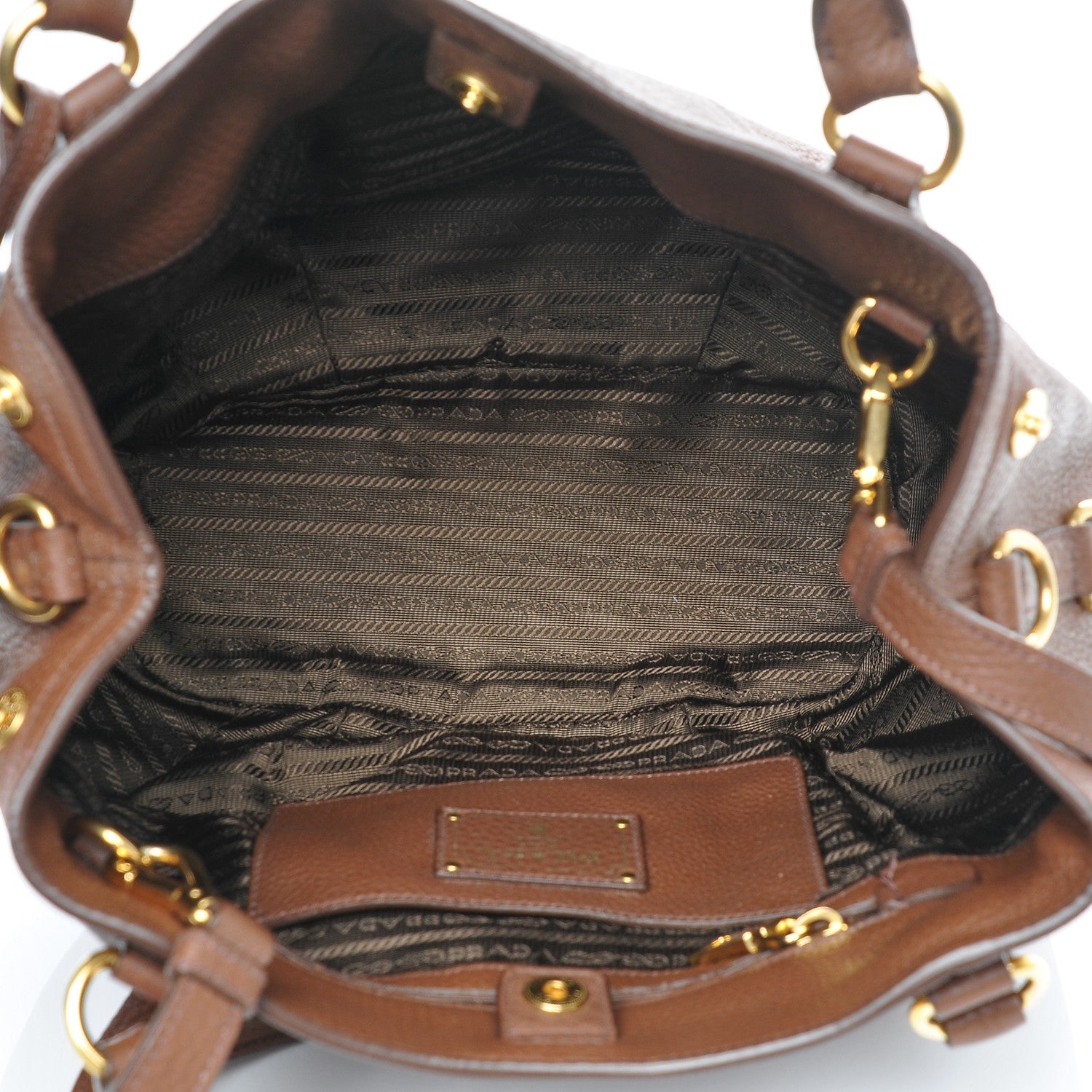Prada Vitello Daino Tote Palissandro 5 of 9