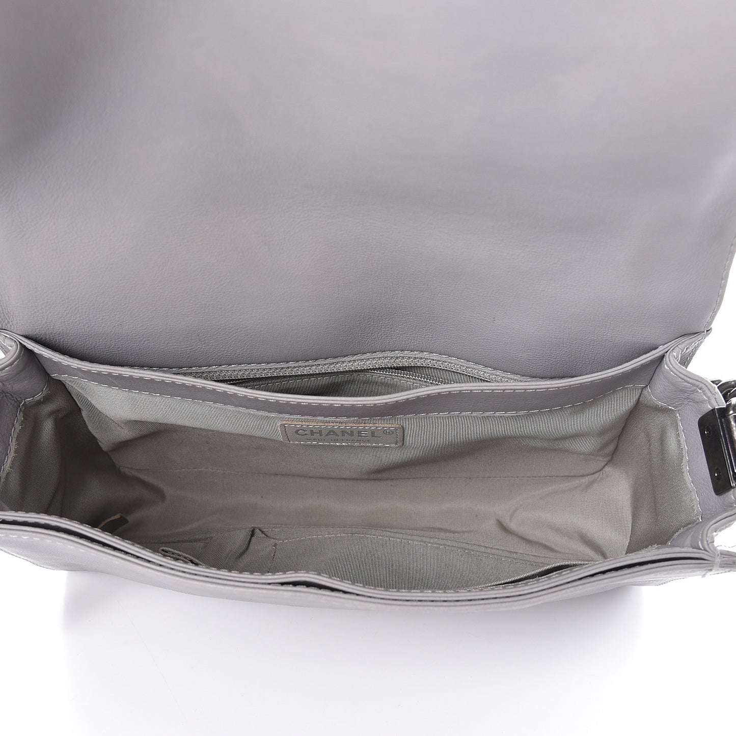 Calfskin New Medium Boy Reverso Flap Light Grey