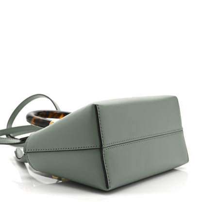 Fendi Vitello King Plexiglass Logo Embossed Mini By The Way Top Handle Boston Bag Menta 9 of 10