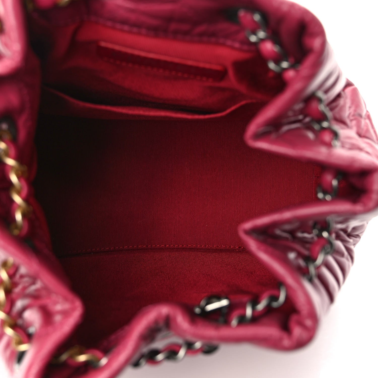 Chanel Aged Calfskin Chevron Quilted Small Gabrielle Backpack Dark Pink 5 of 9