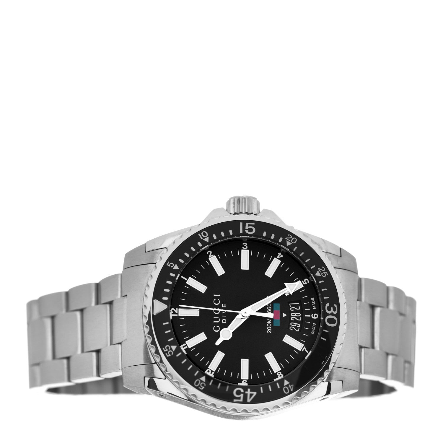 Gucci Stainless Steel 40mm Dive Quartz Watch Black 2 of 5