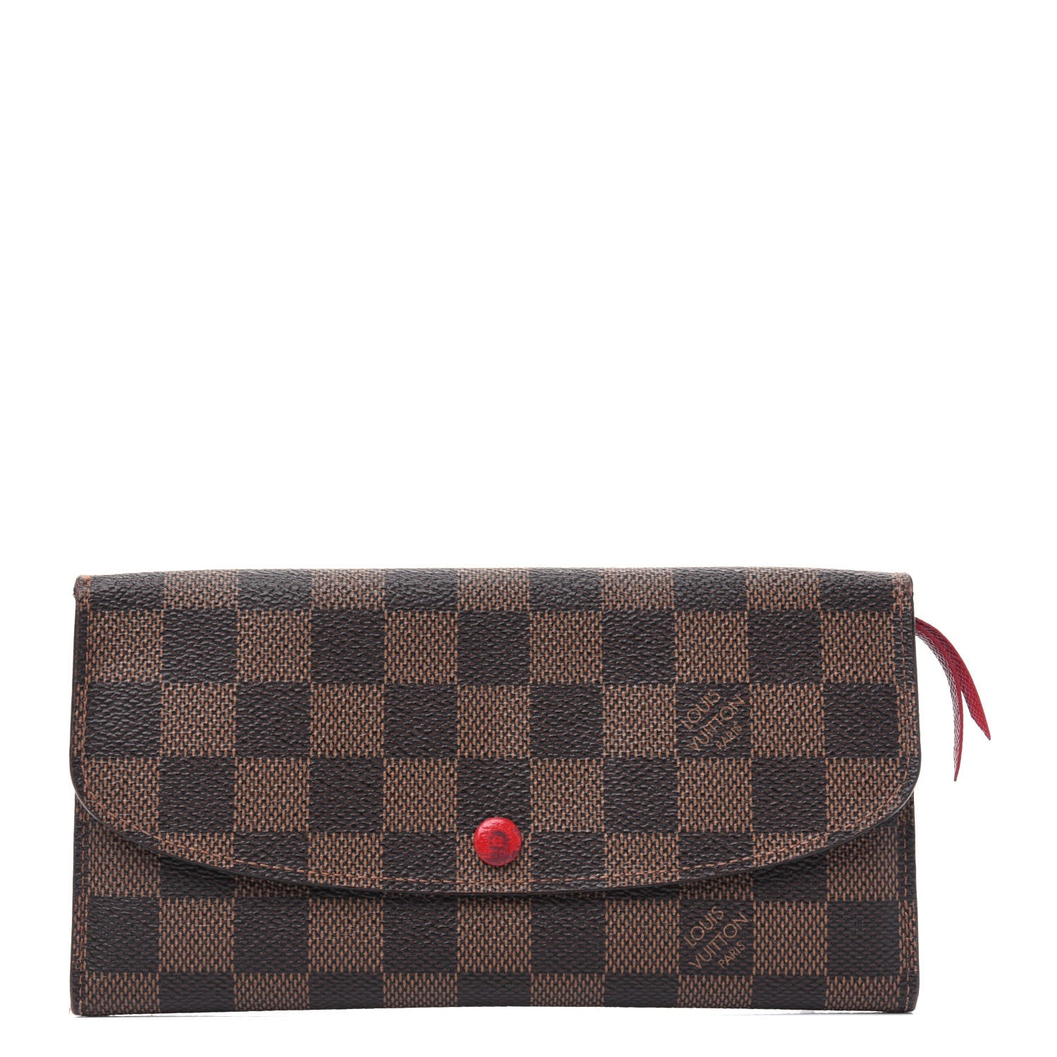 Louis Vuitton Damier Ebene Emilie Wallet Red 1 of 19
