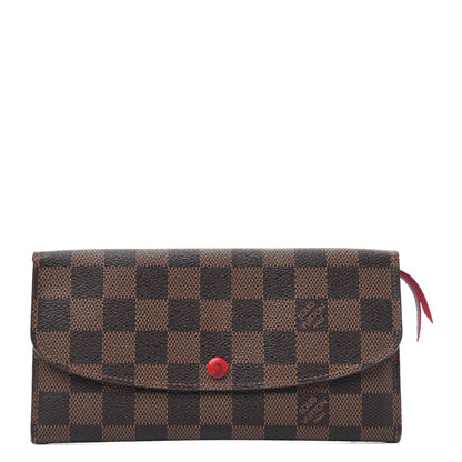 Louis Vuitton Damier Ebene Emilie Wallet Red 1 of 19