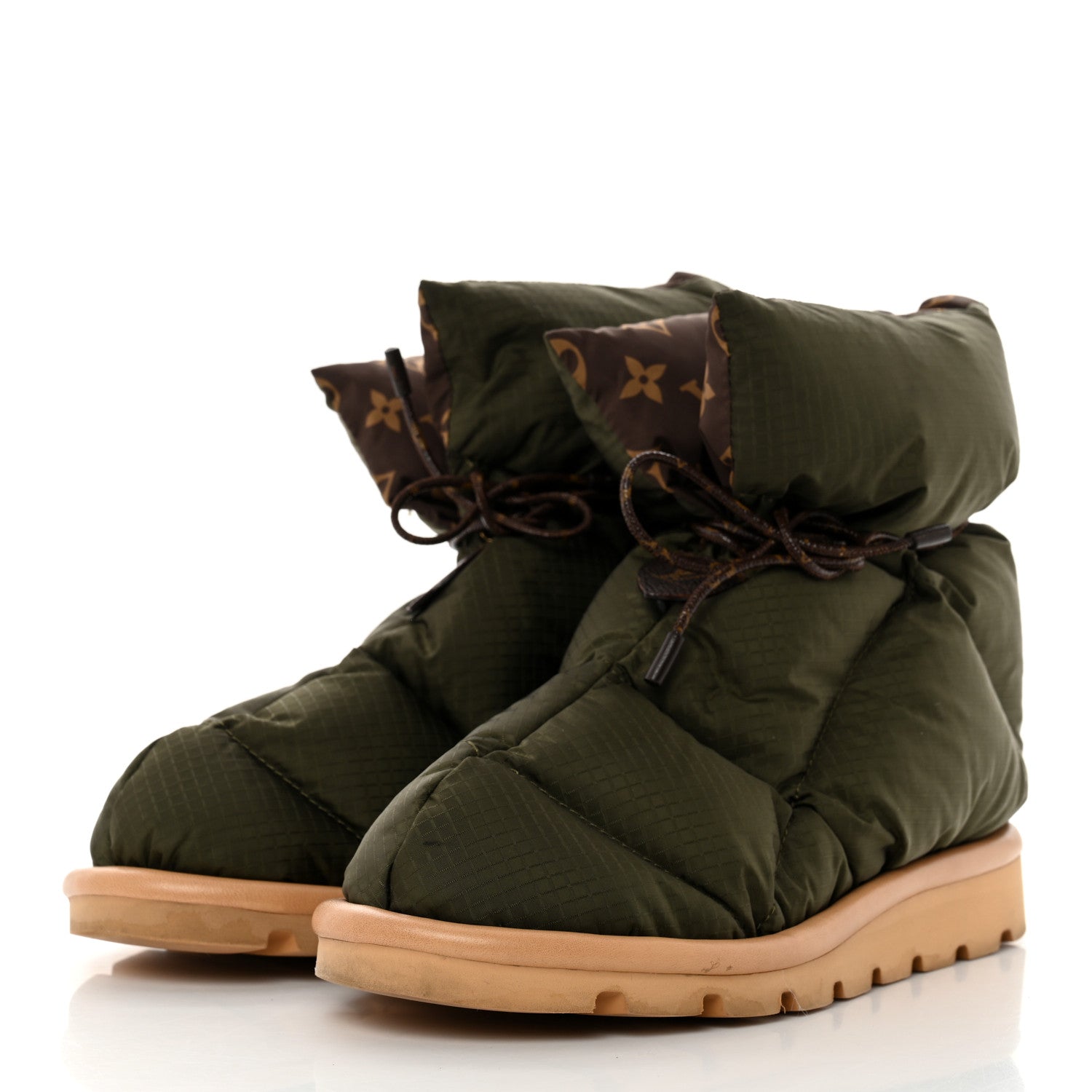 Louis Vuitton Nylon Monogram Pillow Comfort Ankle Boot 38 Khaki 3 of 7