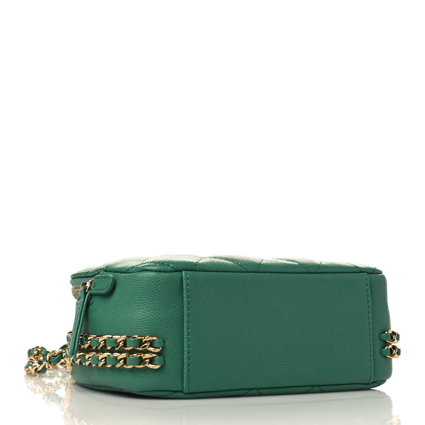 Caviar Quilted Mini CC You Camera Case Dark Green