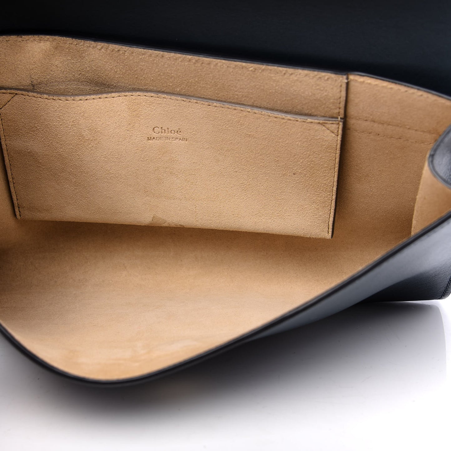 Suede Calfskin Faye Clutch Navy