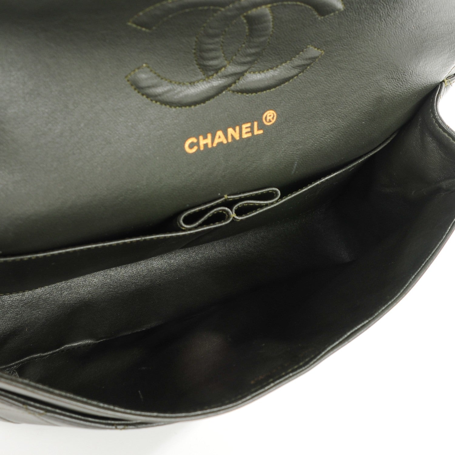 Chanel Lambskin Quilted Medium Double Flap Dark Green 9 of 10