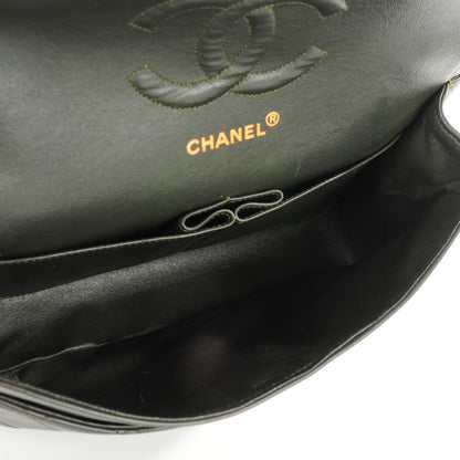 Chanel Lambskin Quilted Medium Double Flap Dark Green 9 of 10