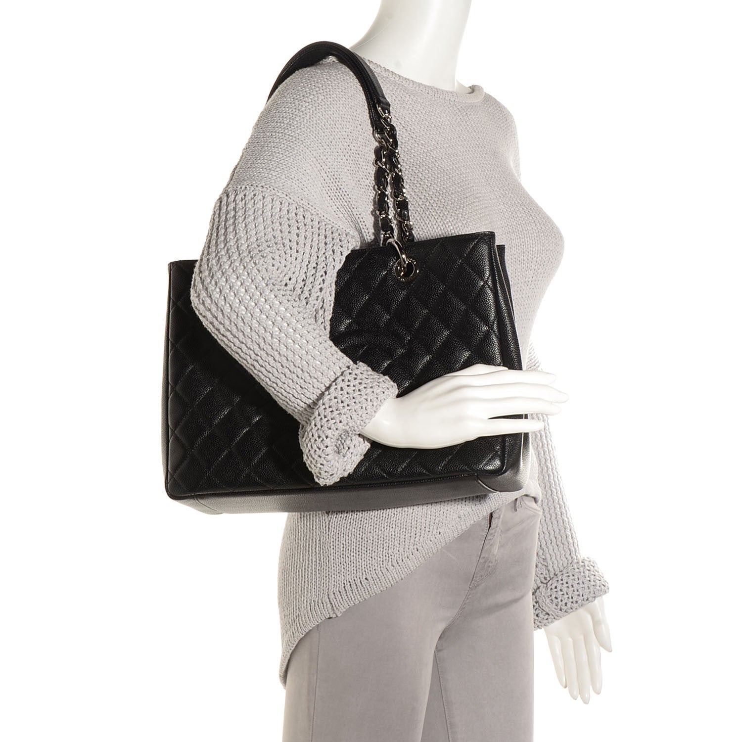 Chanel Caviar Quilted Grand Shopping Tote GST Black 2 of 8
