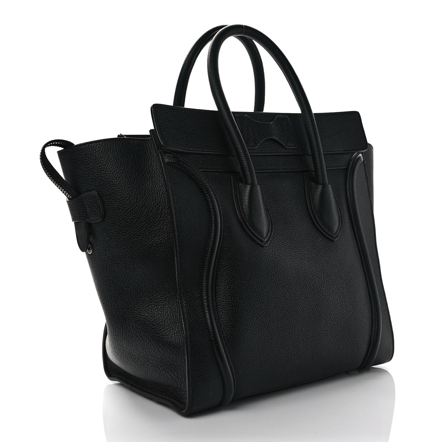 Celine Drummed Calfskin Mini Luggage Black 3 of 10