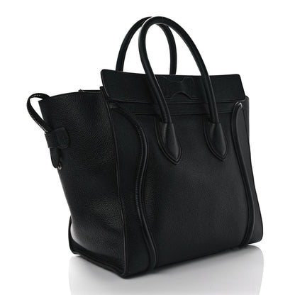 Celine Drummed Calfskin Mini Luggage Black 3 of 10